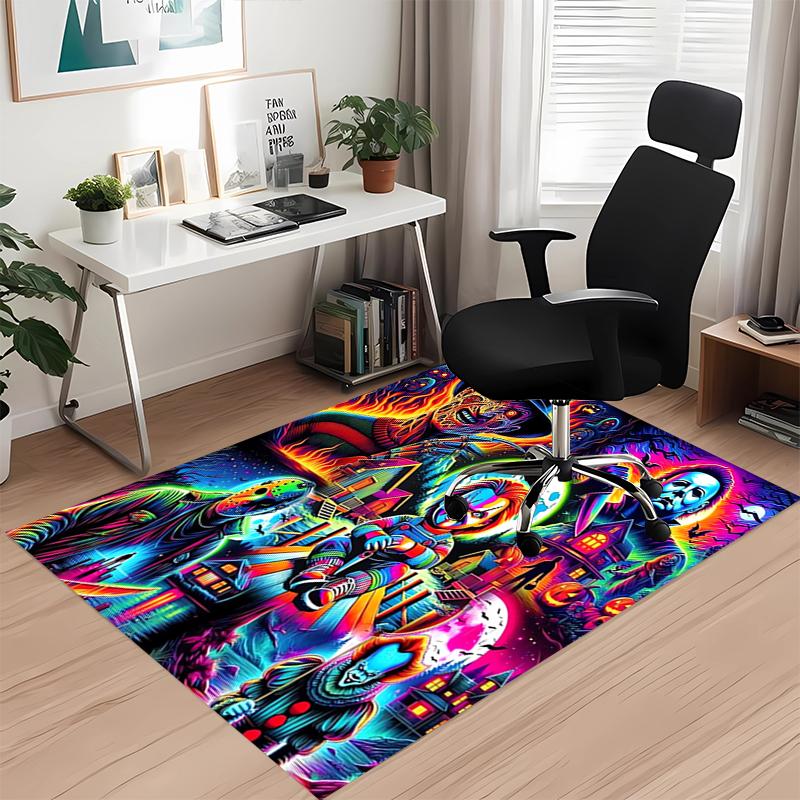 Halloween horror Printed Carpet, for Office Chair Living Room Bedroom Kitchen Room Decor Gifts.