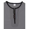 Men's Casual Henley Neck Long Sleeve Tunic Top with Pleated Detail