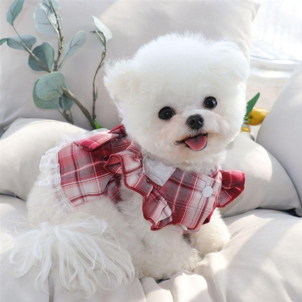 Soft Pet JK Skirt Breathable Cat Princess Dress Pet Outfits Dog Clothes for Puppy Kittens