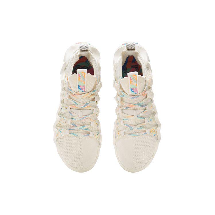 Li Ning Huanci One Piece Woven Shock Absorbing Non-Slip Wear-Resistant Breathable Low-Top Casual Shoes Men Casual Shoes White AZGS031-3