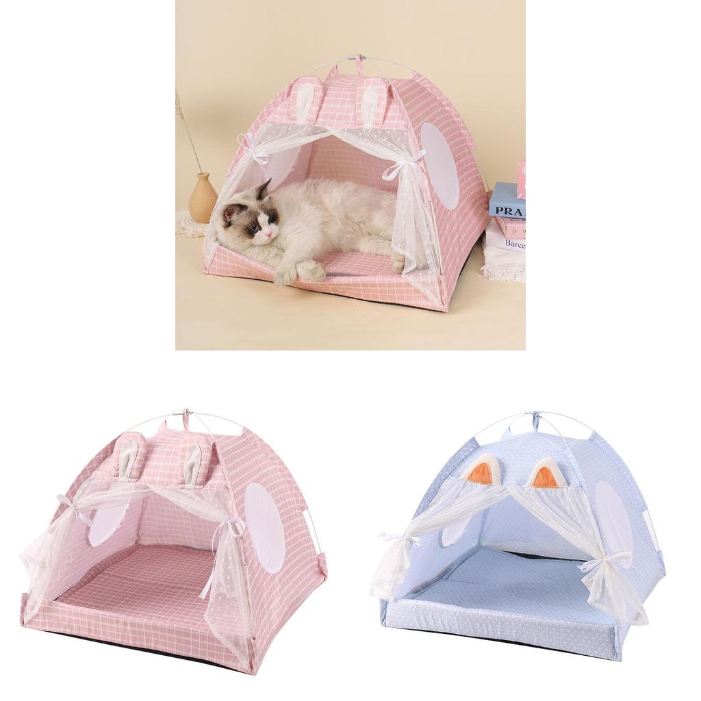 Rabbit Pet Nest Ear Tent Pink Blue Foldable Portable Breathable Comfortable