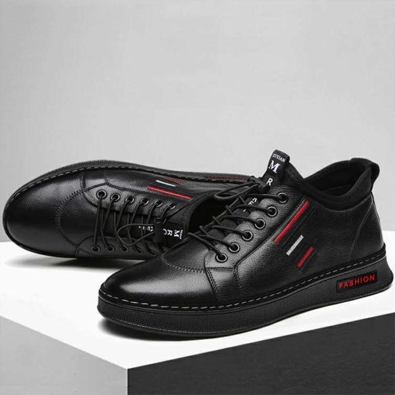 Men Leather Loafers Shoes Lace Up Male Breathable Fashion Comfortable Outdoor Casual Shoes Soft Leather Boat Zapatos D42
