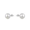 Boucles d'oreilles - Luxenter - Argent 925 - Perle blanche - Finition plaquée rhodium - Clou