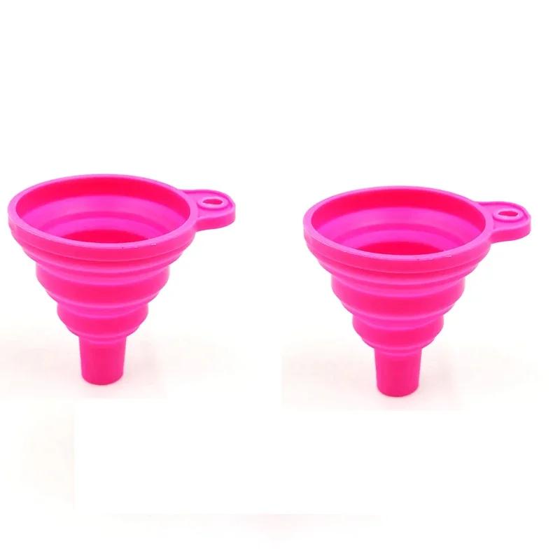1/2Pcs Silicone Collapsible Foldable Funnel Household Kitchen Gadgets Portable Multifunctional Wine Oil Funnel Kitchen Supplies