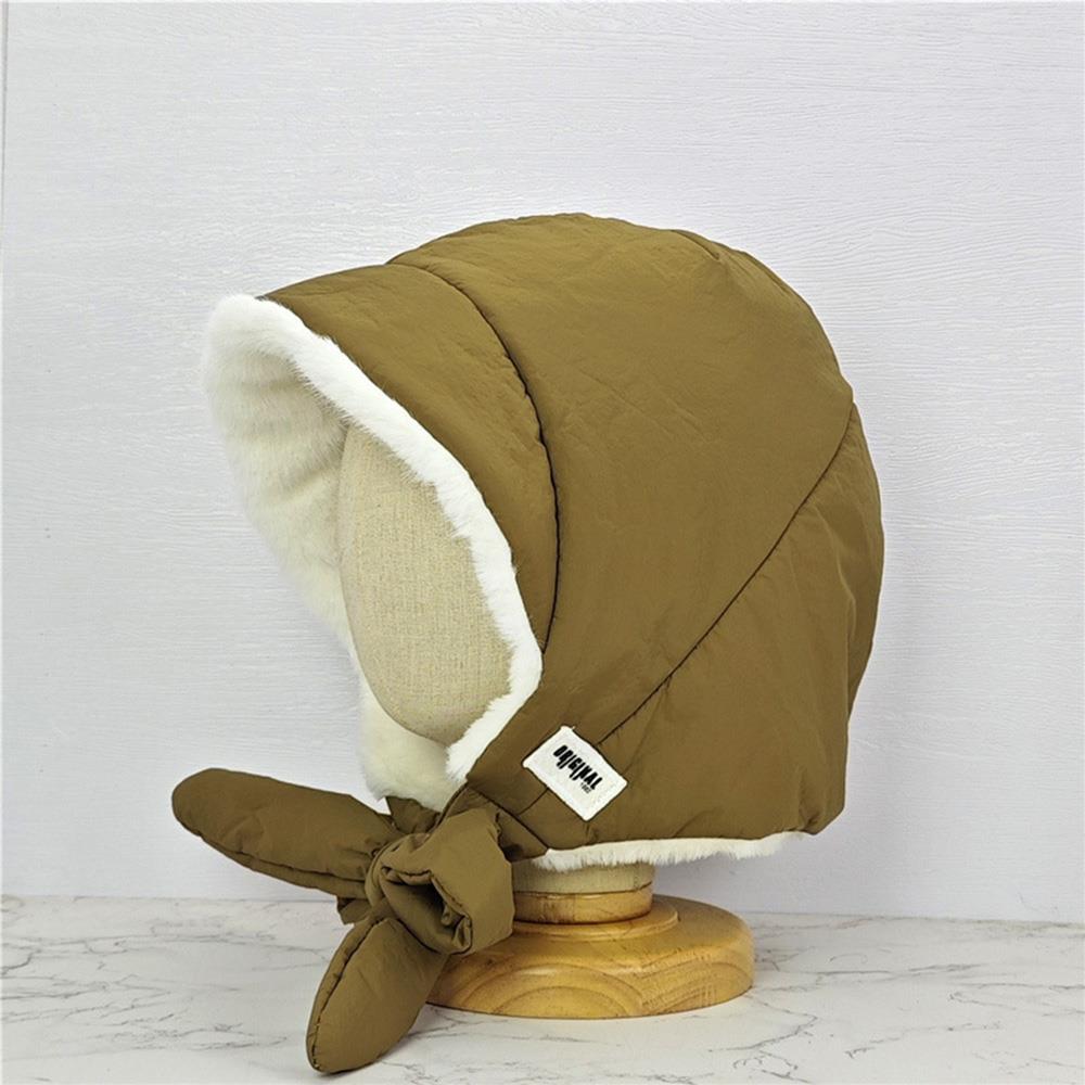 Thickened Velvet Plush Hat Winter Ear Protection Warm Pullover Beanie Hat Thermal Thickened Cold Proof Baroque Cap With Strap