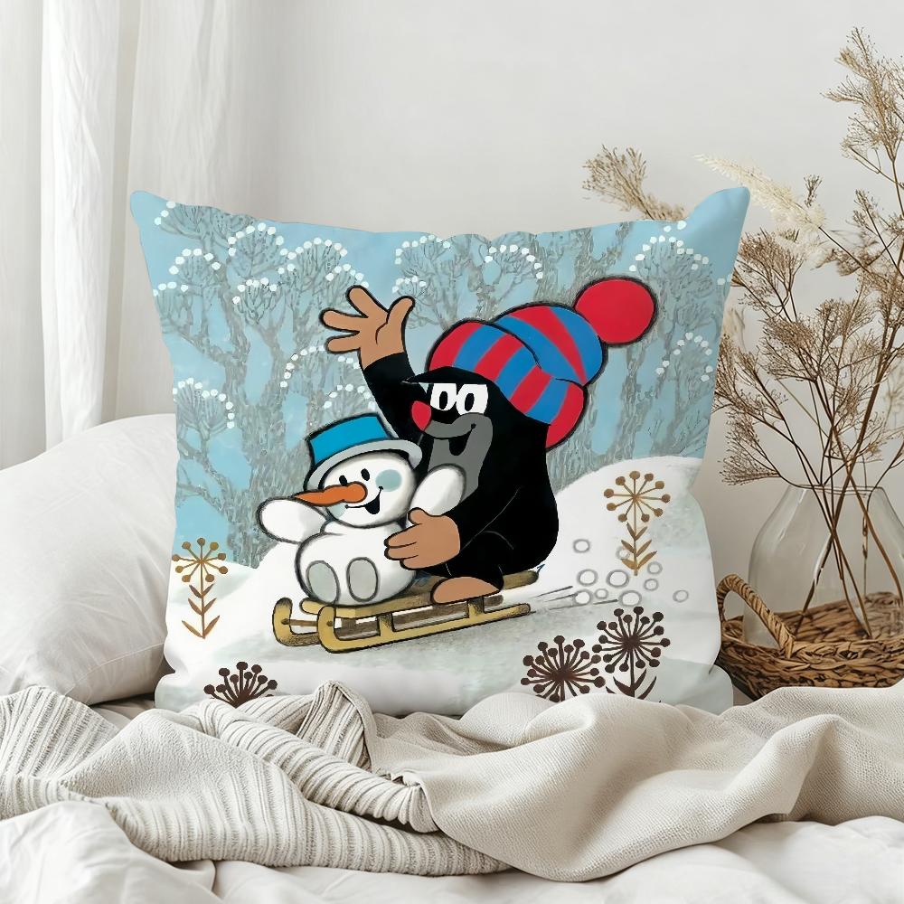 Cartoon The LLittle MMole Cute Pillow Case Bedroom Sofa Living Room Backrest Decoration Square Cushion Nap Time