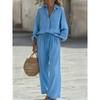 New Solid-color Set of Loose-fitting Long-sleeved Tops for Women