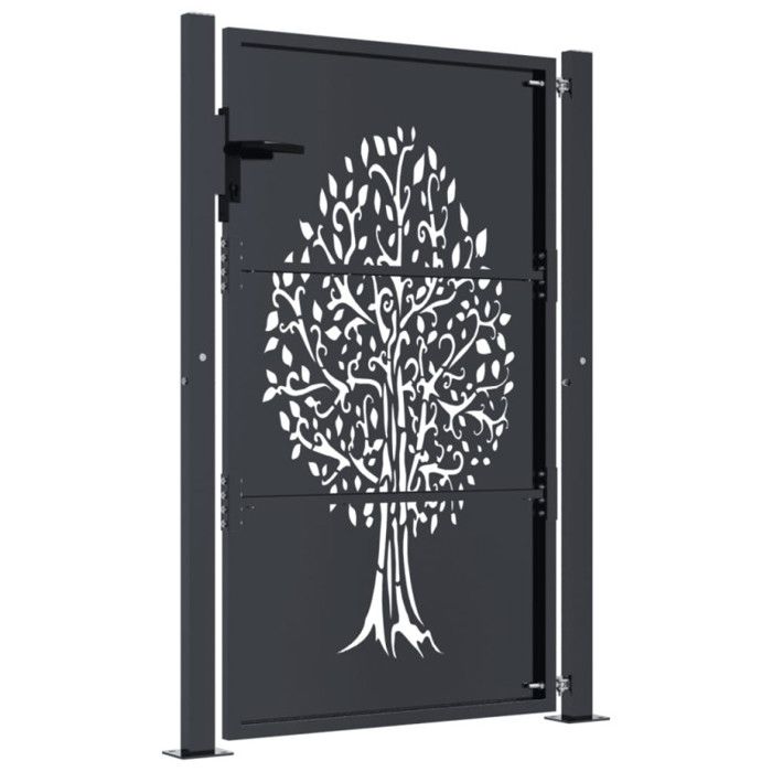 VidaXL Garden Gate, Patio Gate with Lockable System and 3 Keys, Outdoor Terrace Garden Door, 153157