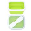 Silicone Insulation Box Portable Lunch Box with Integrated Fork Spoon for Office SchoolFruit Green