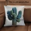 2D Bohemian Cactus Print Throw Pillow Covers Pattern Cushion Cover Suitable For Sofa Bedroom Car Pillow Cover