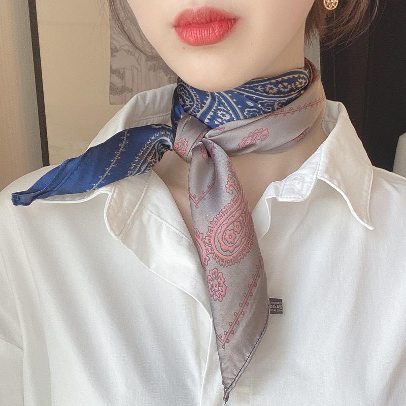 Women Silk Scarf Summer Hair Scarf Silk Satin Neckerchief Female Hair Ties Headband Hair Ornament Woman Bandana Bag Scarves