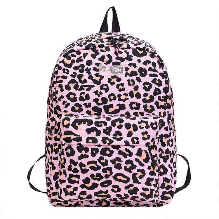 High School Student Schoolbag Leopard Print Backpack New Backpack Female Cow Print Cute Schoolbag