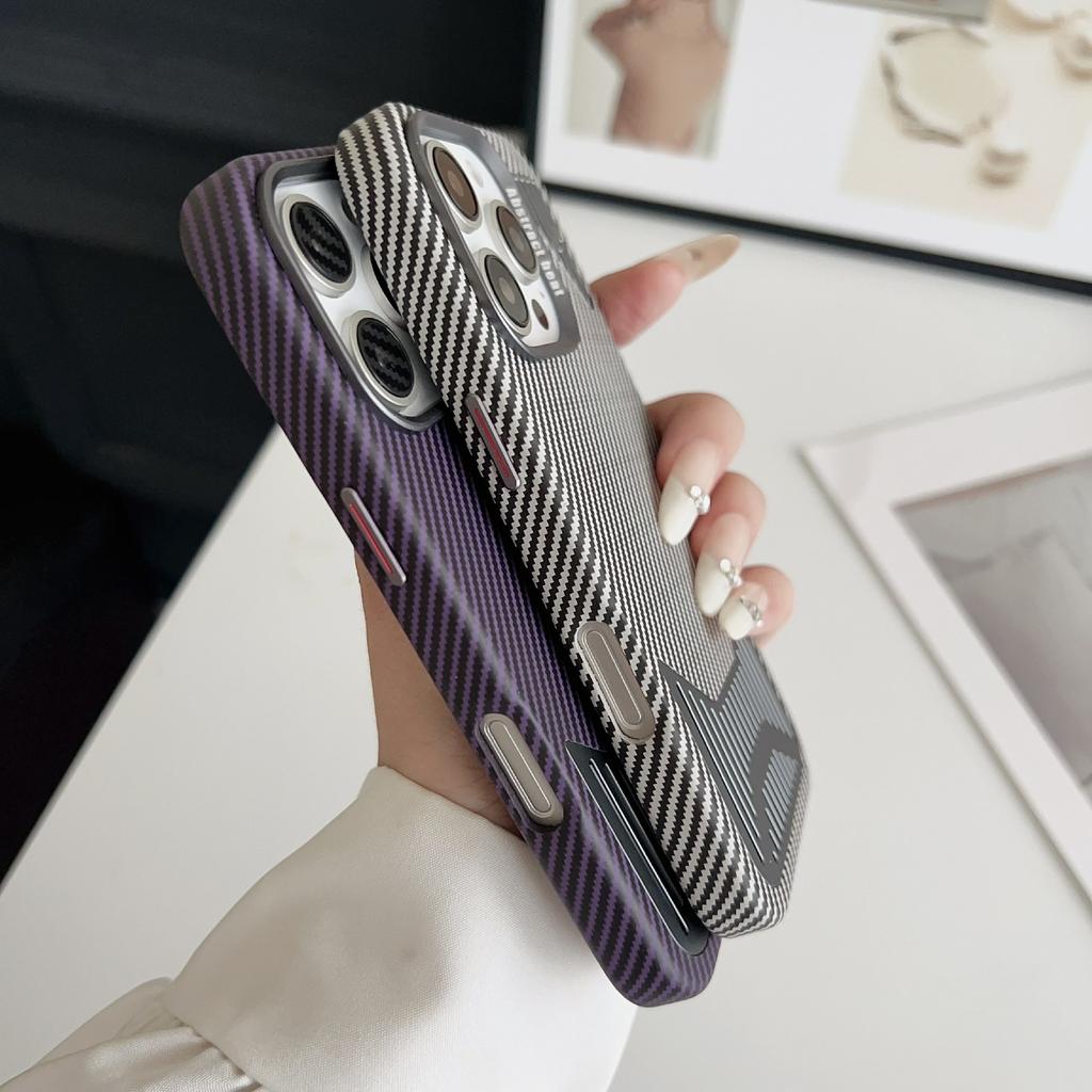 For iPhone 16 Pro Case Compatible with MagSafe Aluminium Alloy Heat Dissipation Leather Phone Back Cover