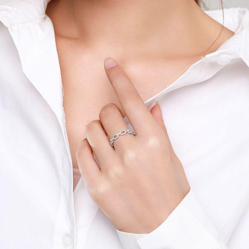 Tancise Classic 925 Sterling Silver  Zircon Ring Ladies Jewelry Wedding Promise Party Gift