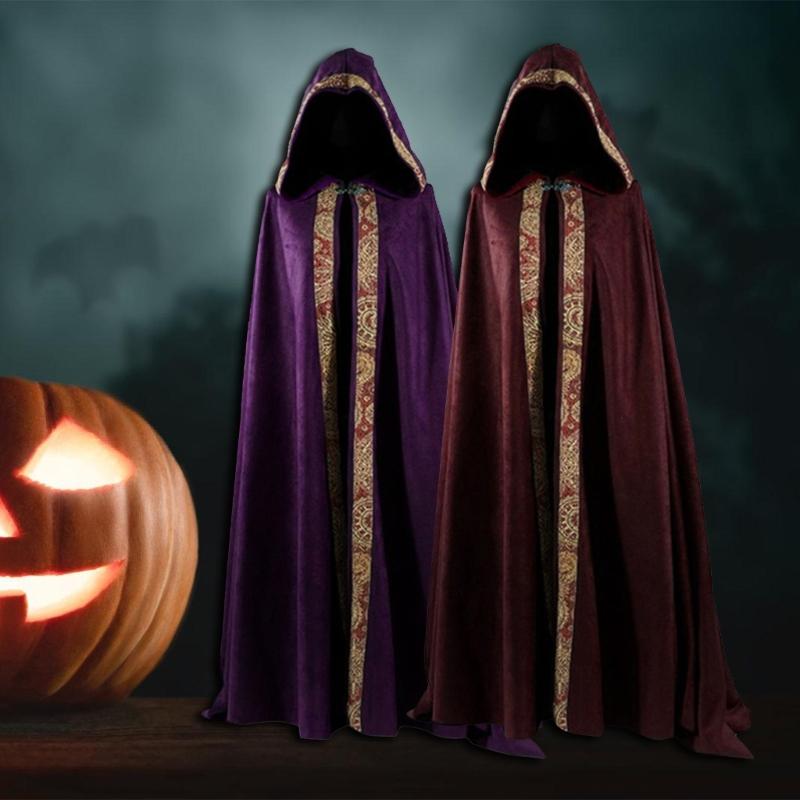 Halloween Death Cloak Loose Comfortable Hooded Death Robe Cloak Meidieval Cape Costume for Adult Cosplay Party Halloween