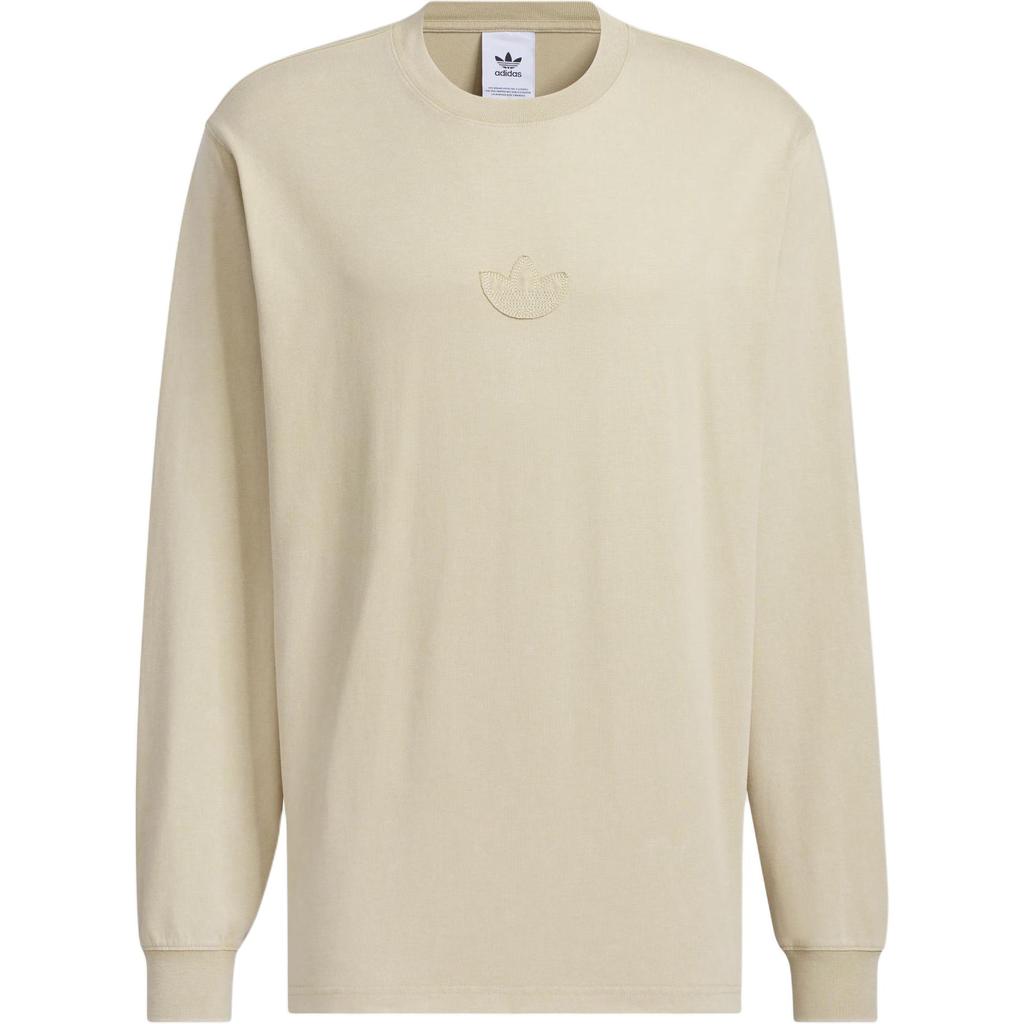 Adidas Originals Long Sleeve Top Washed Vintage Logo Casual Crew Neck Long Sleeve T-Shirt Men Tops Gold JV6936