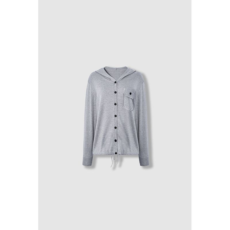 

Dm April 9Th Plus-Size Women s Clothing for Fat Girls 2026 Spring Casual Relaxed Hooded Wool Knitted Cardigan Hoodie Space Gray L-XL