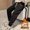 Girls' Korean Style Fleece-Lined Warm Casual Pants