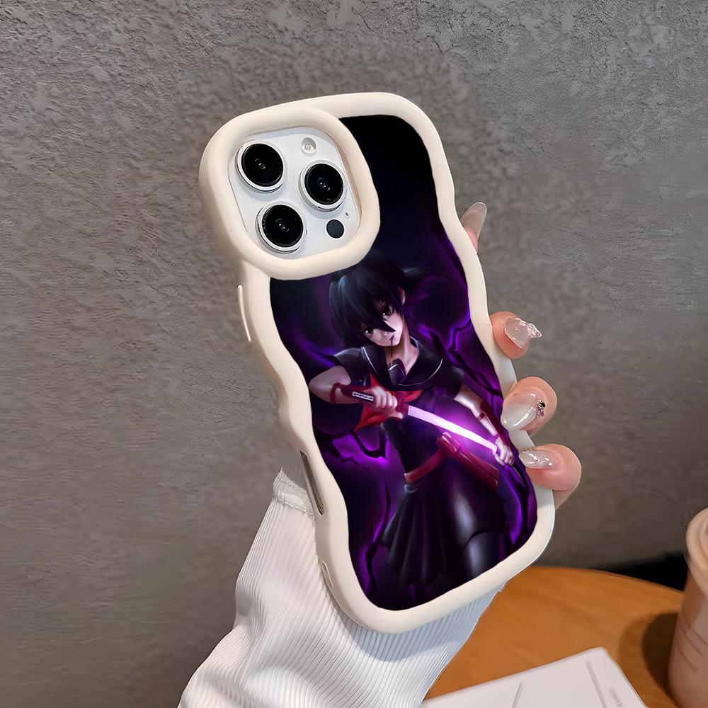 

Akame Kurome Wavy Edge TPU Mobile Phone Case for iPhone 17 16 15 14 13 12 11 Air Pro Max Plus Colorful Cover iPhone 12 Pro