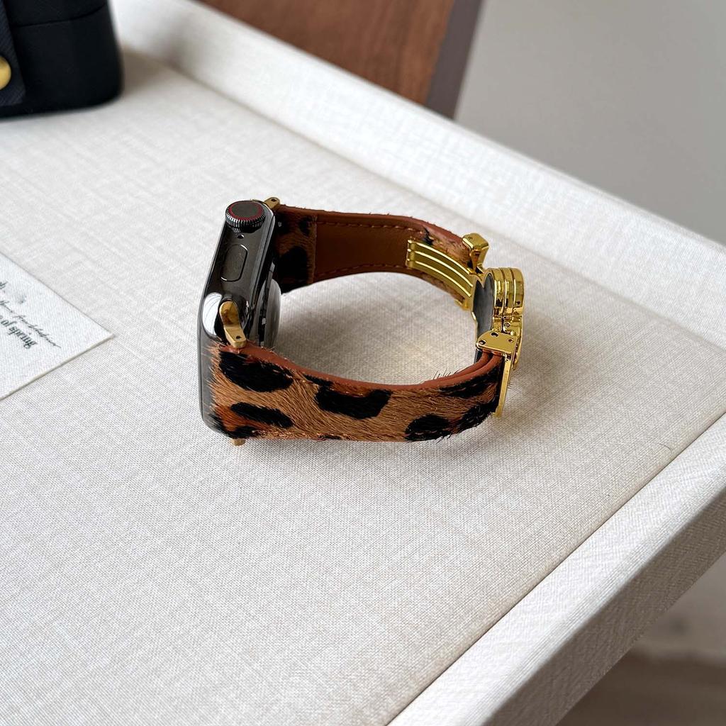 Leopardenleder Magnetisches Armband für Apple Watch Serie 11 46/42mm Ultrta 49mm 45mm 44mm 41mm 40mm 38mm Damenarmband für IWatch Volle Serie S9 S8