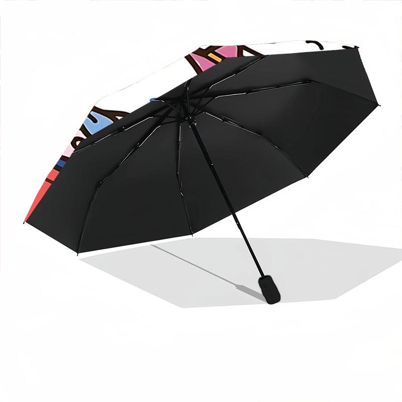 1pc Hello Kitty & Friends Automatic Opening Folding Umbrella - 8 Rib Iron Frame Outdoor Umbrella - Festival Gift for Fans, Travelers, Everyday Use - P