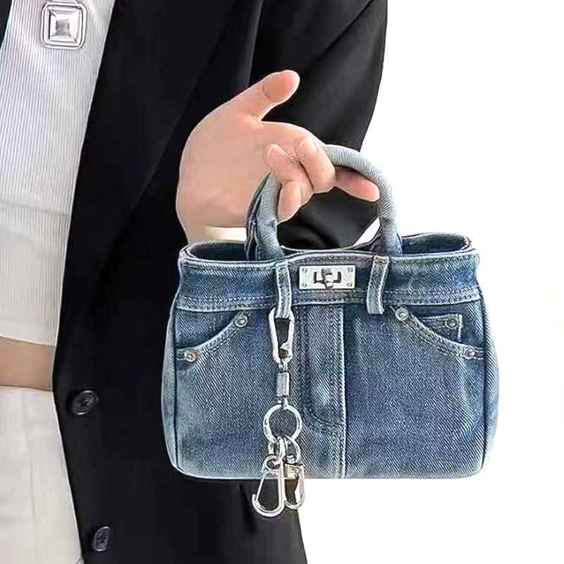 

Джинсовая сумка ручной работы, Нишевый дизайн, Сумка через плечо, Универсальная сумка для ежедневных поездок, Женская сумка 22*8*15cm