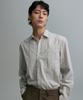 RERHEE MEN Striped Pocket Shirt Beige Stripe