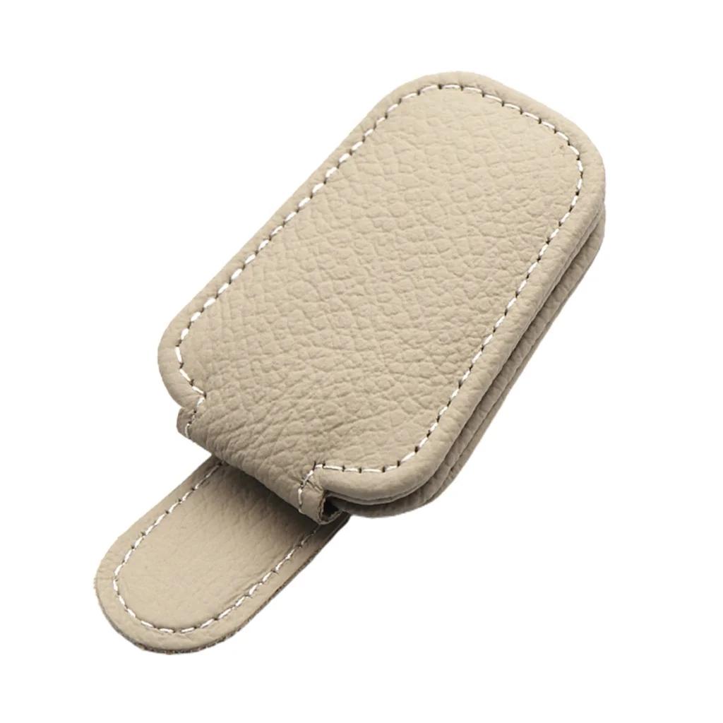 Car Sunglasses Holder Glasses Case Magnetic Mount Ticket Card Sun Visor Sunglasses Clip Leather Eyeglasses Clip Car Accessories