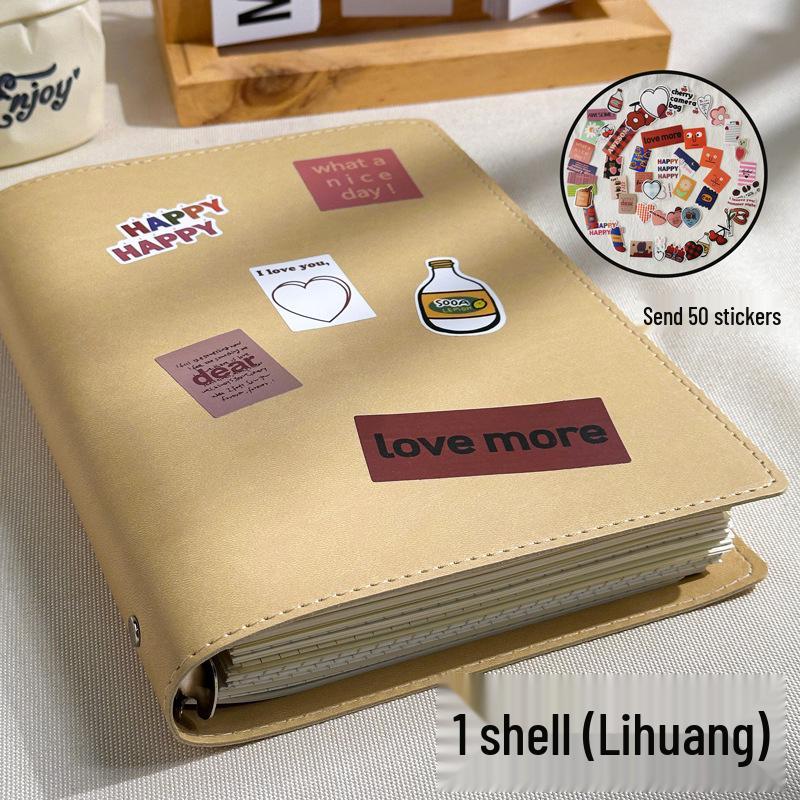 B5/A5 Loose-Leaf Leather Notebook with Removable Buckle - Perfect for Postgraduate Students