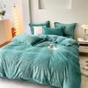 Winter Flannel Duvet Cover Solod Color Soft Warm Quilt Cover Cozy Thick Comforter Cover for Adults Children Queen King Bed Linen