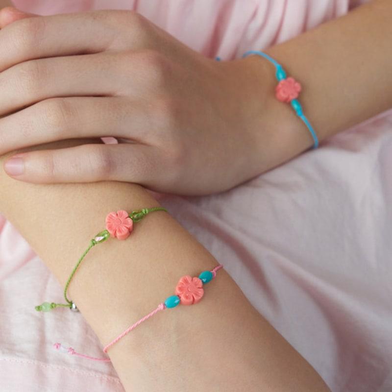 

ФАНТАСТИЧНА ПЛАНЕТА браслет з квітами сакури (3 кольори) GREEN