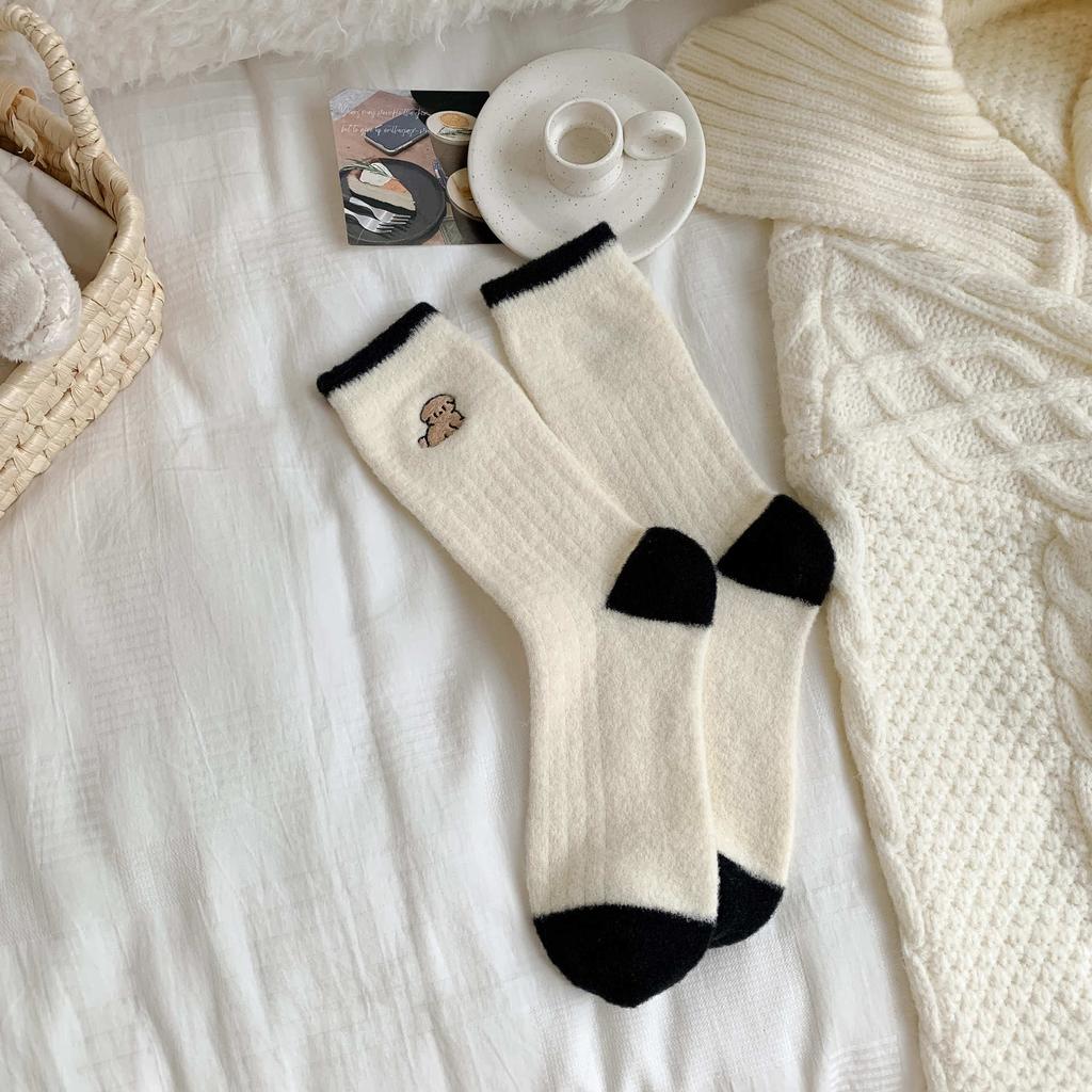 Female Autumn and Winter Thickened Warm Lovely Month Home Sleep Tube Socks