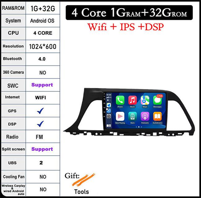 

Для Hyundai Sonata 7 LF 2014 - 2017 DSP 2.5D QLED экран Android 14 стереосистема GPS Carplay радио Multimidia видеоплеер