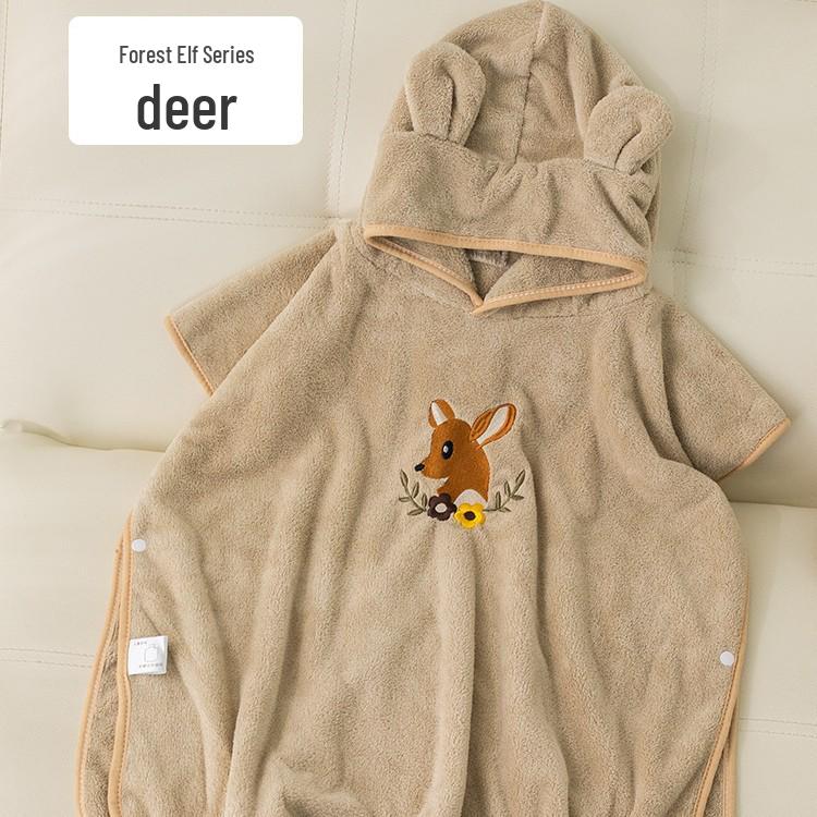 

Cartoon Hooded Coral Fleece Bath Towel Cape for Children and Newborns 60cm x 120cm