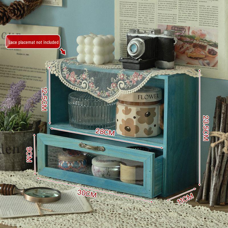 Solid Wood Multi-Layer Desktop Organizer: Office Desk & Cosmetics Storage Rack for Clutter-Free Spaces