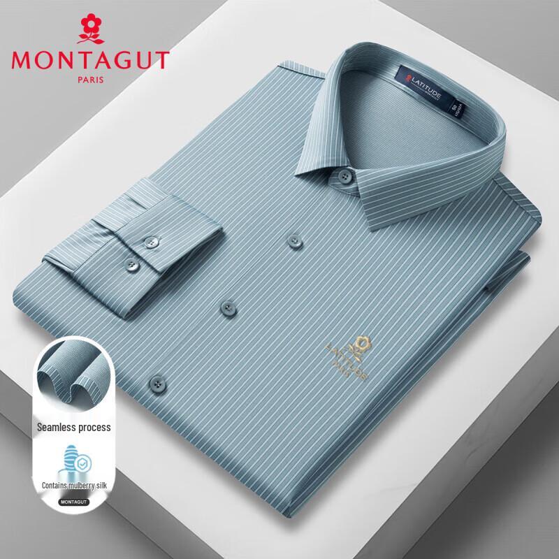MONTAGUT Silk Blend Soft Versatile Long-Sleeve Men s Shirt 50