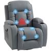 Massage Recliner Armchair, PU Leather Recliner Chair, Grey