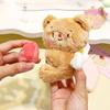 Bear Creamy Delightful Plush Hanging Keychain With Heart Bounce Feature Great For Kids