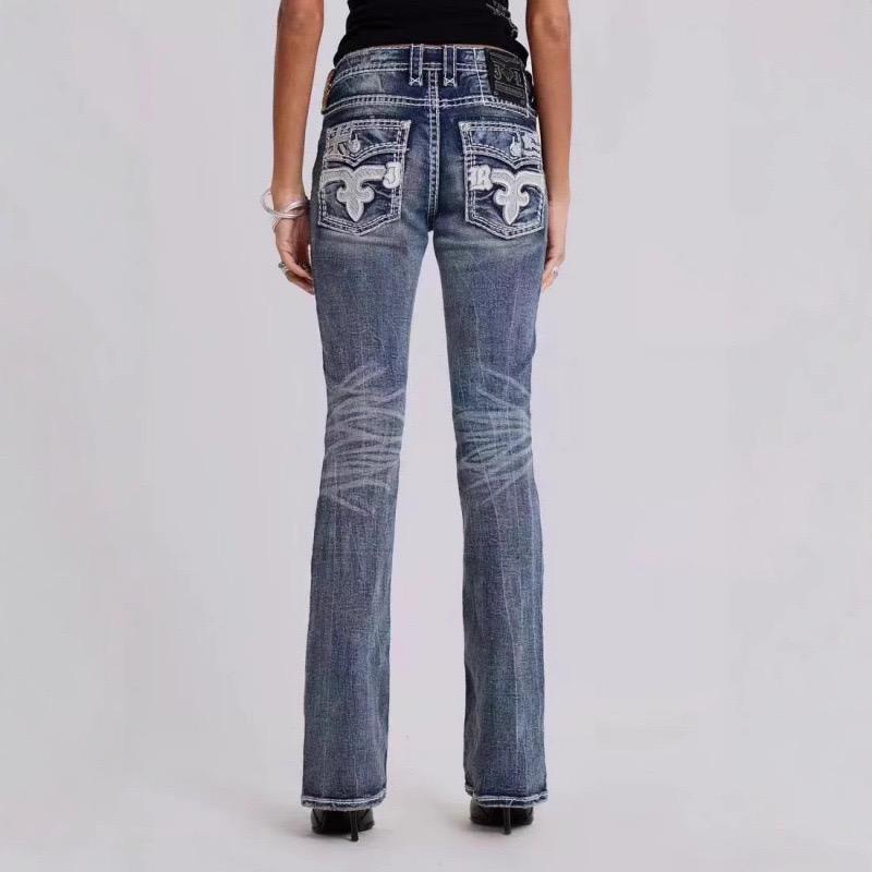 Women Vintage High Street Low Rise Flared Jeans Autumn Bell Bottom Y2k Goblin Core Harajuku Skinny Denim Pants Streetwear