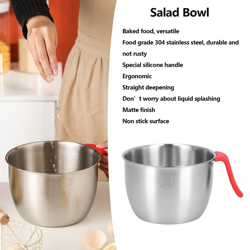 Anti-splash Serving Bowl Rustless Steel Food Mix Tub Dishwasher Mixing Bowl Cake Stirring Making
