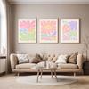 Abstract Danish Pastel Floral Illustration Boho Flower Poster and Print Canvas Painting Wall Art Picture for Living Room Decor