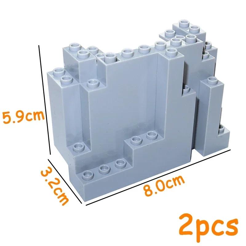 Non-Toxic Mountain House Garden Rockery Accessories Building Blocks Rock Moc City Street Panel Diy Parts Hill Stone Bricks 6083 6082 30246