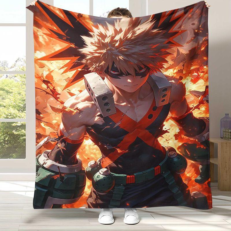 My Hero Academia Anime Cartoon Flannel Blanket,Ultra Soft Warm Plush Throw for Home Bedroom Bed Sofa Cover Camping Picnic Gift