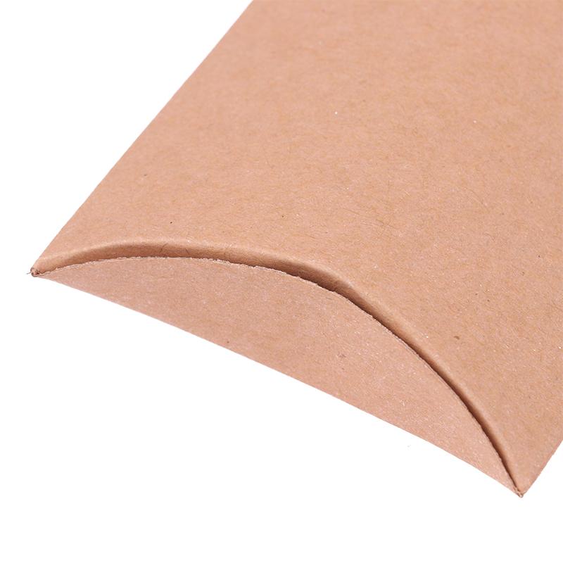 50Pcs Kraft Paper Pillow Box With Clear Window Candy Packaging Box For Birthday Parties Baby Showers And Wedding Party