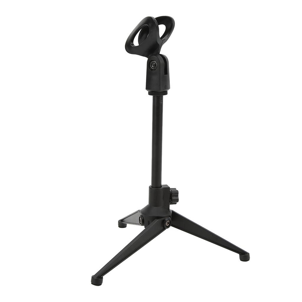 Adjustable Desktop Microphone Tripod Stand Holder Bracket Table Mic Holder with Mic Clip for Conference Live Broadcast