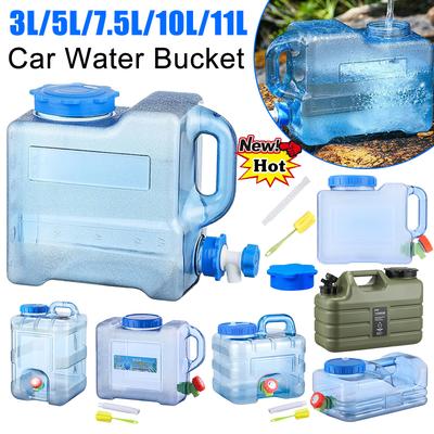 Seau à eau pour voiture 3/5/7,5/10/11L Seau d'eau potable Réservoir d'eau pure pour la conduite Transporteur de stockage d'eau avec robinet pour le camping extérieur