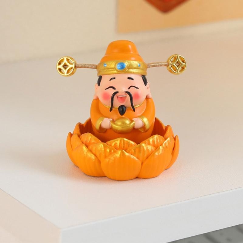 God of Wealth Figurines Resins Cai Shen Statues God of Fortune Caishen Sculptures Fengshui Ornament Home Office Decors