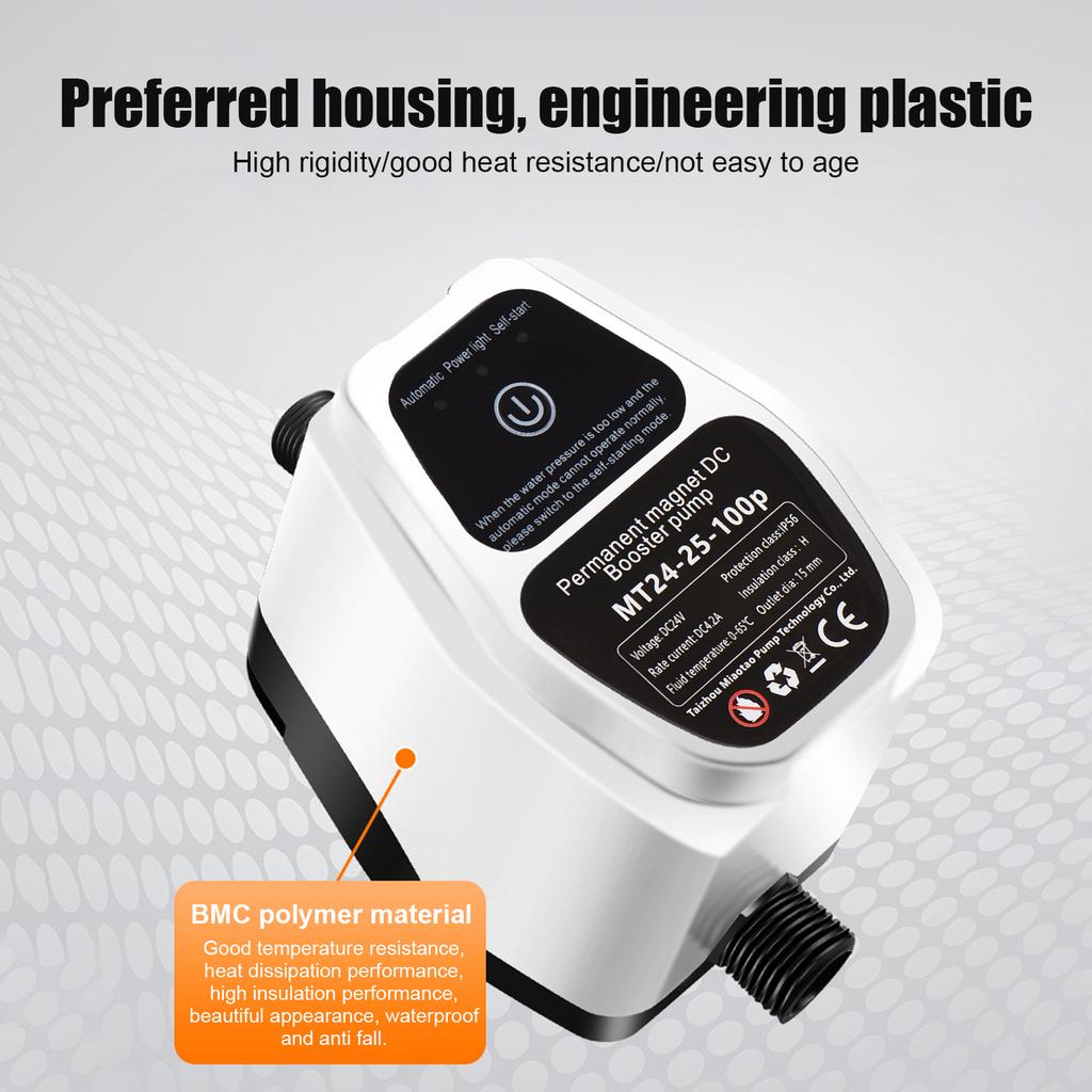 Portable Water Pressure Booster Pump 24V 100Pa Auto Shower Water Pressure Booster Intelligent Sensing Energy Saving Max