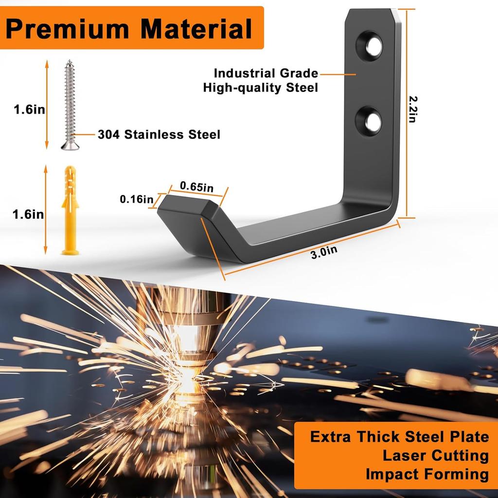 Jack Stand Wall Mount Organizer, Car Jack Stands Wall Hooks For Hanging, Universal Upgrade Designed Garage Hook, Heavy Duty Hooks Fits 2 & 3 & 4 & 5