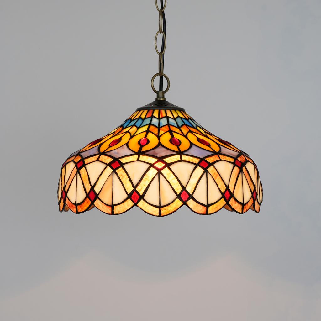 Artisan Handcrafted Color Glass Pendant Light with Peacock Dragonfly Leaf Pattern - Unique Handmade Lighting Fixture